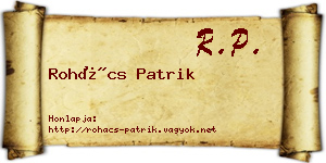 Rohács Patrik névjegykártya