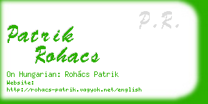 patrik rohacs business card