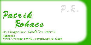 patrik rohacs business card